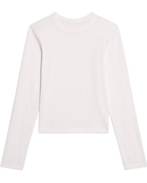 Helmut Lang Long-Sleeved Slim Logo T-Shirt - White