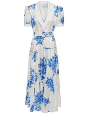Rodarte Floral Silk Midi Dress - Blue