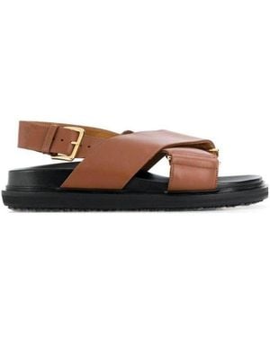 Marni Criss-Cross Fussbett Sandals - Brown