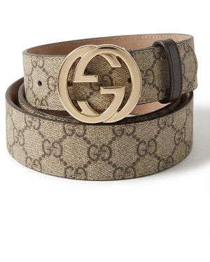Gucci Gg Supreme Pattern Belt - Metallic
