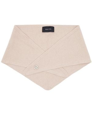 Simone Rocha Embellished Cashmere Scarf - White