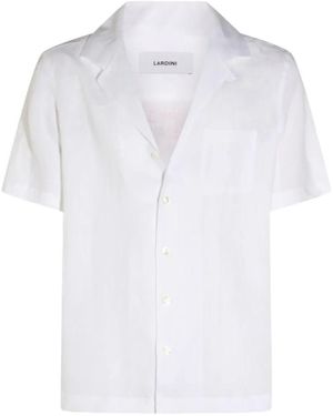 Lardini V-Neck Short-Sleeved Shirt - White