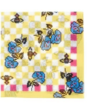 Vivienne Westwood Checked Floral Square Scarf - White