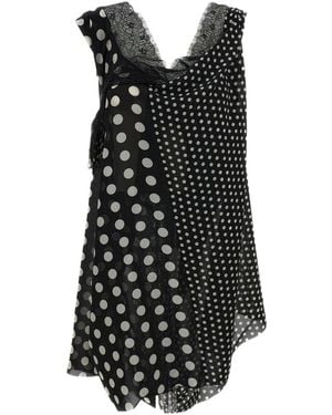 Junya Watanabe Polka Dot Sleeveless Top - Black