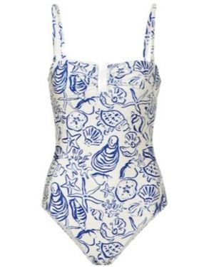 Jonathan Simkhai Ottilie Printed Swimsuit - Blue