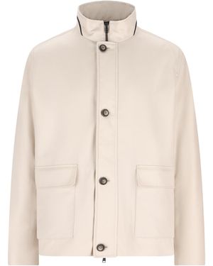 Herno High Neck Reversible Jacket - Natural