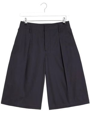 Lemaire Maxi Pleated Bermuda Shorts - Blue