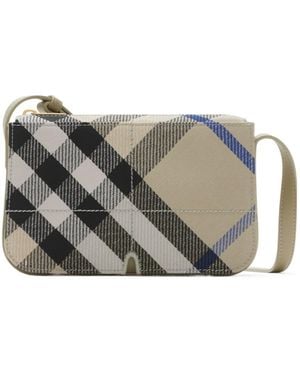 Burberry Snip Check Pattern Crossbody Bag - Grey