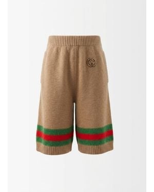 Gucci Knit Shorts With-- Detail - Natural
