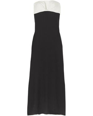 Roland Mouret Plunging V-Neck Colour-Block Dress - Black