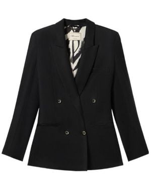 Blumarine Double-Breasted Fitted Blazer - Black