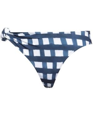 Jacquemus Two-Tone Plaid Bikini Bottoms - Blue