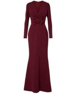 Elie Saab Bow-Detail Cady Gown - Red