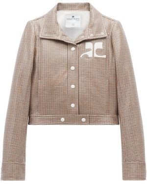 Courreges Courrèges Checked Vinyl Jacket - Natural