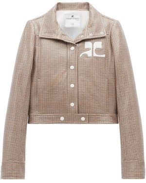 Courreges Courrèges Checked Vinyl Jacket - Natural
