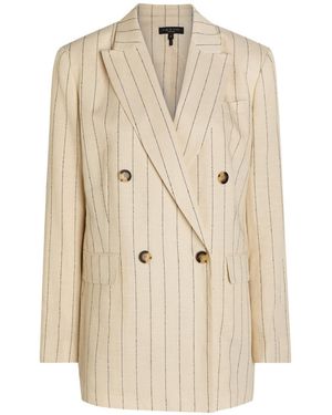 Rag & Bone Emile Pinstriped Double-Breasted Blazer - Natural