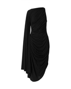 Bottega Veneta Frog Embellished Draped Dress - Black