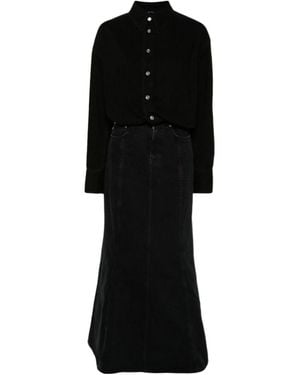 Haikure Jos Long Sleeved Denim Maxi Dress - Black