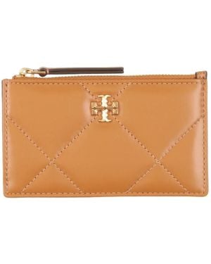 Tory Burch Leather Cardholders - Natural