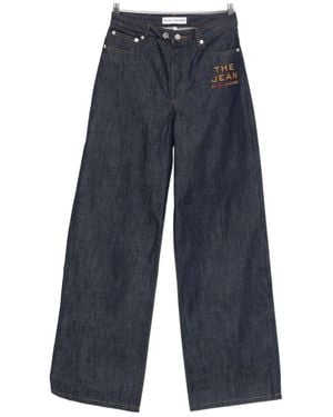 A.P.C. X Marc Jacobs Logo Embroidered Wide-Leg Jeans - Blue