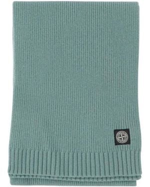 Stone Island Logo Blended Scarf - Green
