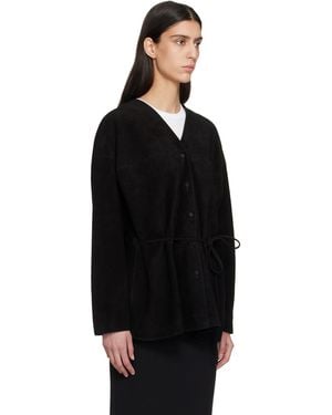 LE17SEPTEMBRE Le17Septembre Collarless Suede Jacket - Black