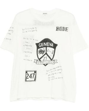 Bode Camp Crest Graphic-Print T-Shirt - White