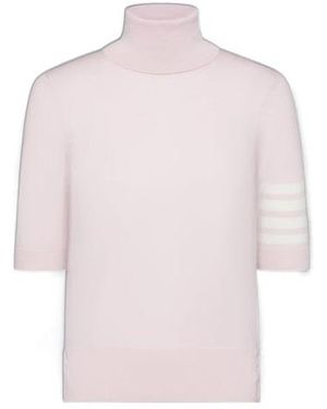 Thom Browne Roll Neck Knitted Sweater - Pink