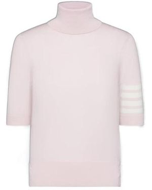 Thom Browne Roll Neck Knitted Jumper - Pink