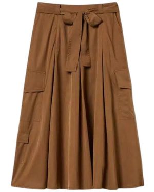 Twinset Tie-Detail Skirt - Brown