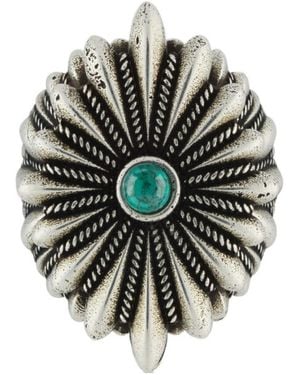 Gucci Sterling Interlocking G Flower Ring - Metallic