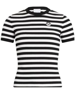 Patou Ribbed Striped T-Shirt - White