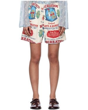 Bode Enrichment Elastic Waist Shorts - Red