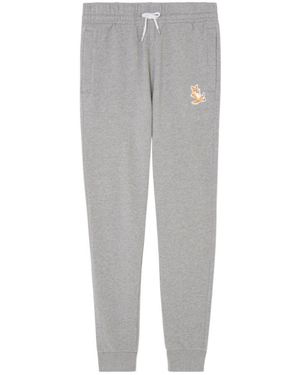 Maison Kitsuné Chillax Fox-Patch Track Pants - Gray