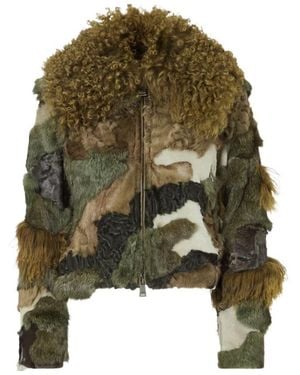 Fendi Patchwork Shearling Blouson - Green