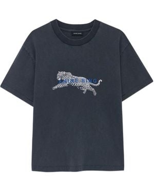 Anine Bing Cade T-Shirt Leopard - Blue