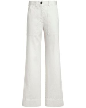 Etro Straight-Cut Gabardine Pants - White