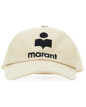 Isabel Marant Logo Embroidered Curved-Peak Baseball Cap - White