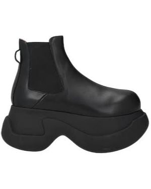 Marni Solidcolor Platform Boots - Black