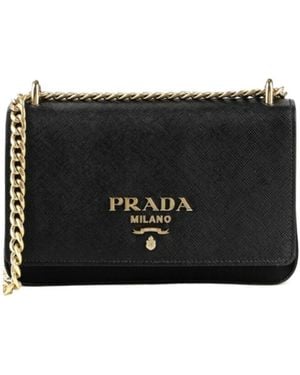 Prada Logo Shoulder Bag - Black