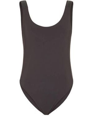 Brunello Cucinelli Sleeveless One-Piece Swimsuit - Brown
