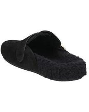 Tory Burch Suede Slide Flats - Black