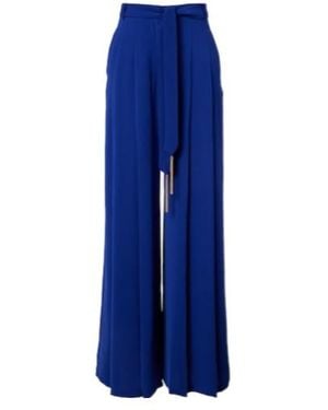 Max Mara Valico Pleated Wide-Leg Pants - Blue