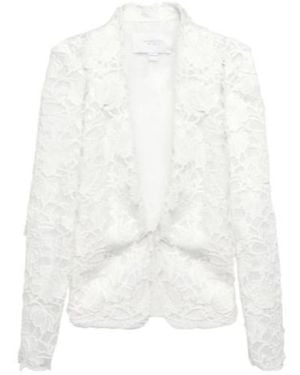 Giambattista Valli Single-Breasted Fringed Lace Jacket - White