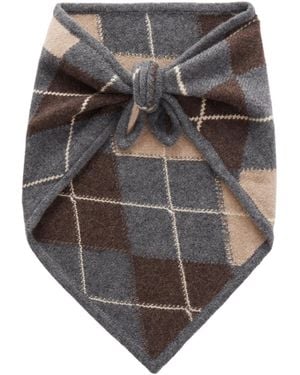 &Daughter Ava Argyle Cashmere Scarf - Gray
