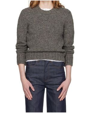 A.P.C. Wool Cropped Crew Neck Sweater - Gray