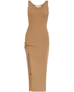 MICHAEL Michael Kors Stretch Ruched Tank Dress - Natural