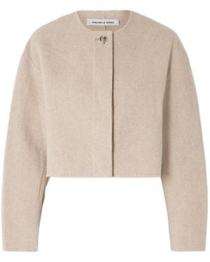 Veronica Beard Philips Cropped Wool-Blend Jacket - Natural