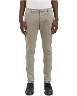 Dondup Tapered-Fit Casual Pants With Zip Details - Gray