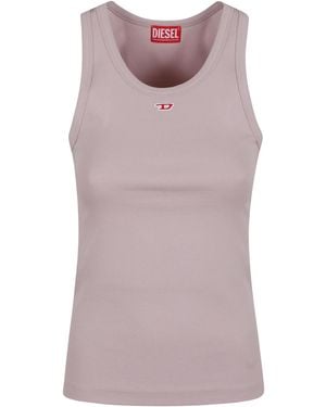 DIESEL T-Anky-D Logo Embroidered Tank Top - Purple